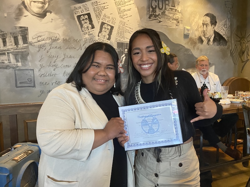Marcina Langrine and Corinne Salter, Marshallese Youth Reps