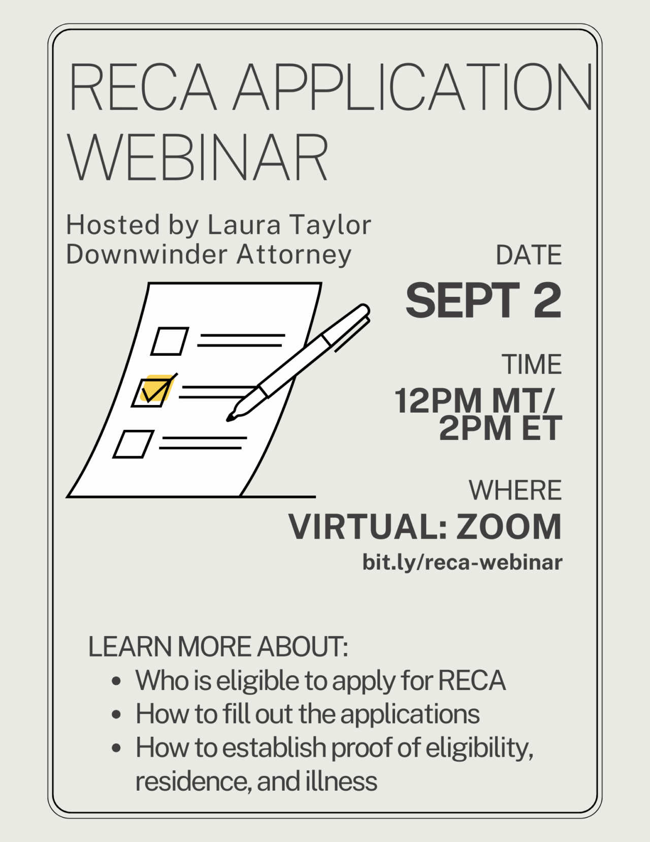 Reca Bill Sign RECA Application How-To - Snake River Alliance